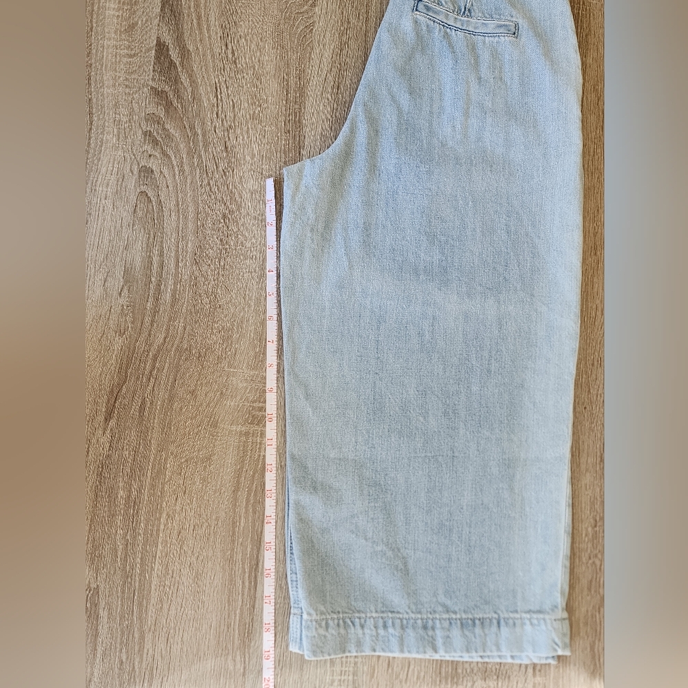PAIGE Denim Clarice Culotte Jeans Light Fauna Wash Size 28 Cropped Wide Leg - Picture 8 of 12